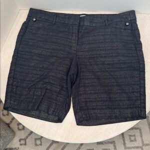 Women's Navy Blue Denim Like Shorts
